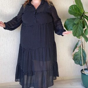 Micro-Polkadot Dress